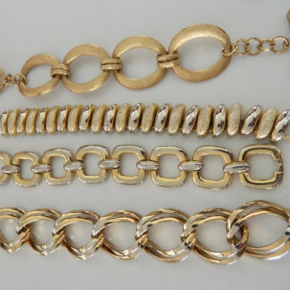 4 Vintage Mid-Century Brass Bracelets, 3 Branded Well know names - Picture 5 of 8